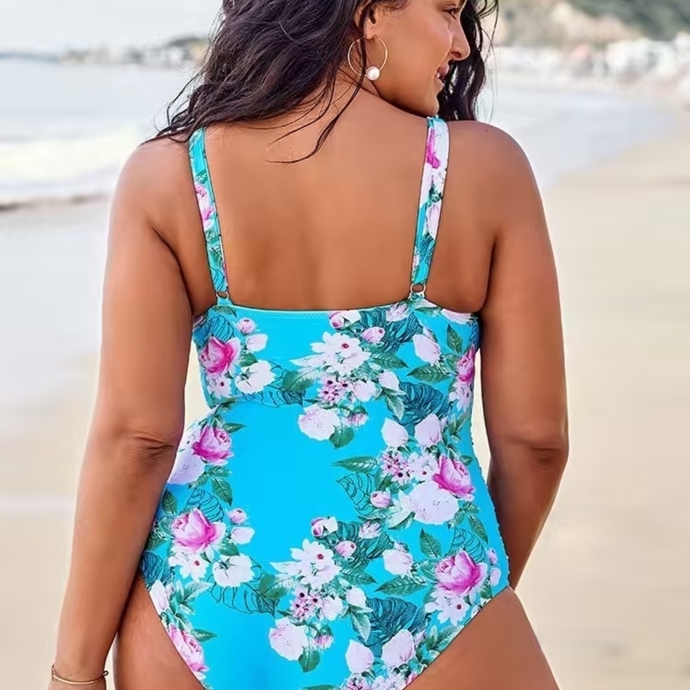 🌊 CUPSHE Size 3X Floral One-Piece Swimsuit | NWT | Plus Size image 2